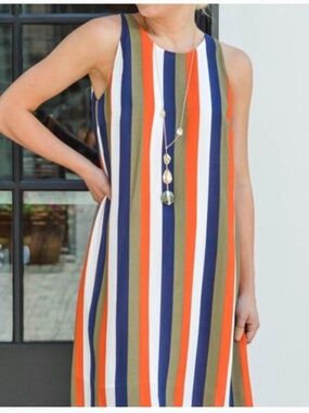 Forest Lily Vertical Striped Sleeveless Dress 12